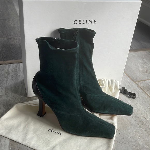 Celine Shoes - Celine Madam Bottle Green Boot